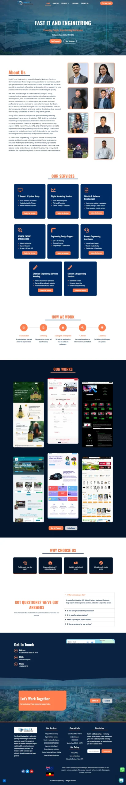 Fast IT and Engineering business website full page preview